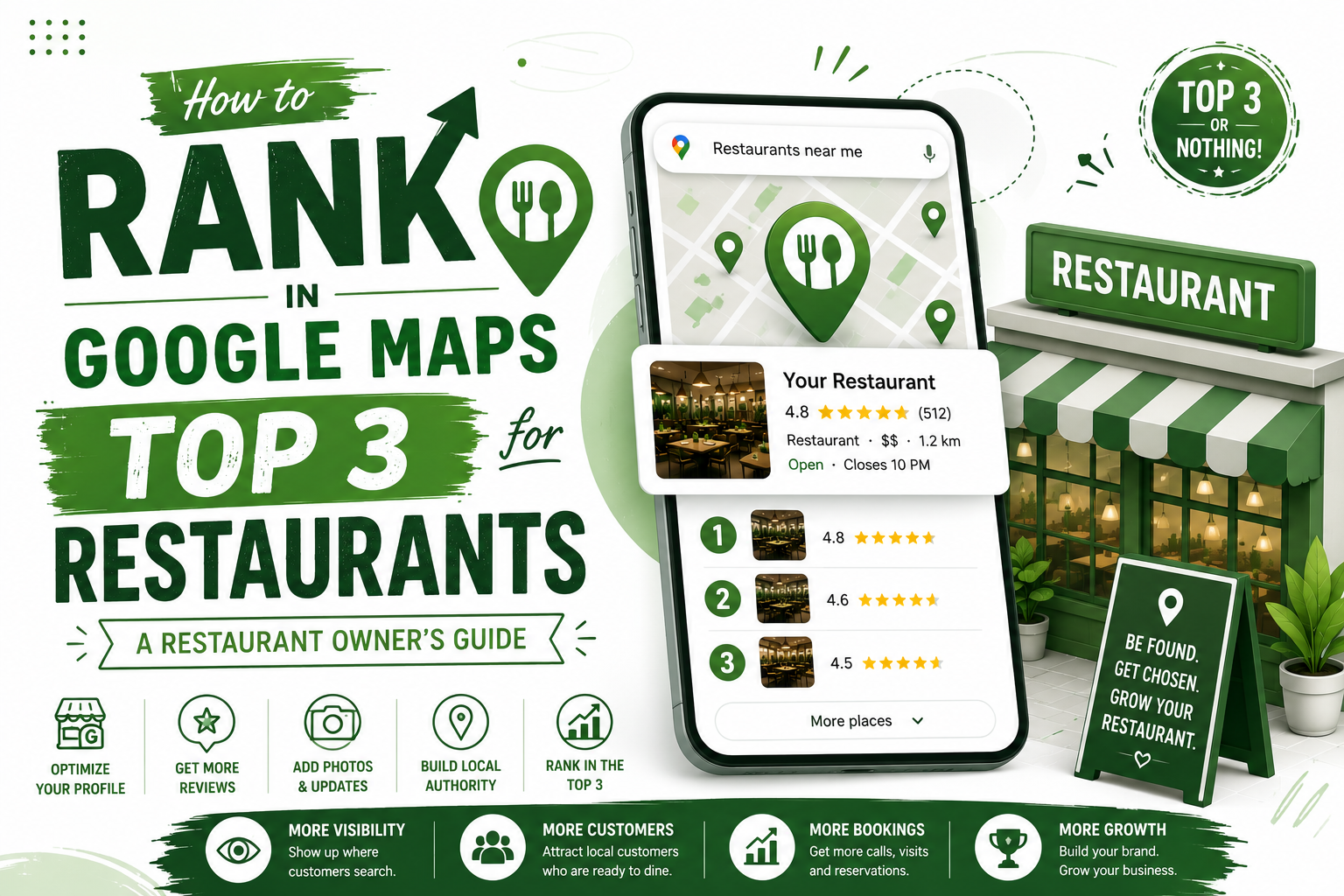 Google maps for Top 3 Restaurants